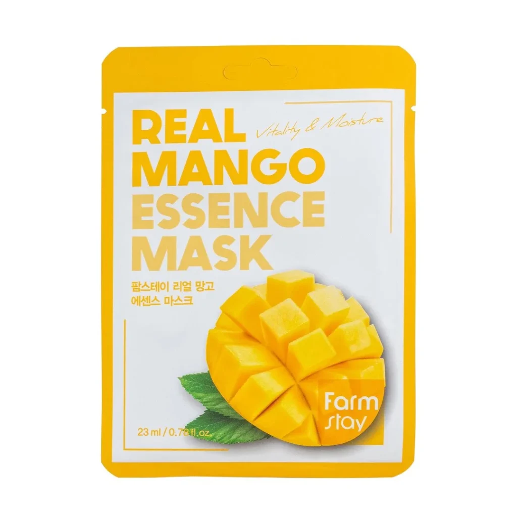 Farmstay Real Mango Essence Mask 23ml – sheet mask με μάνγκο για ενυδάτωση και λάμψη